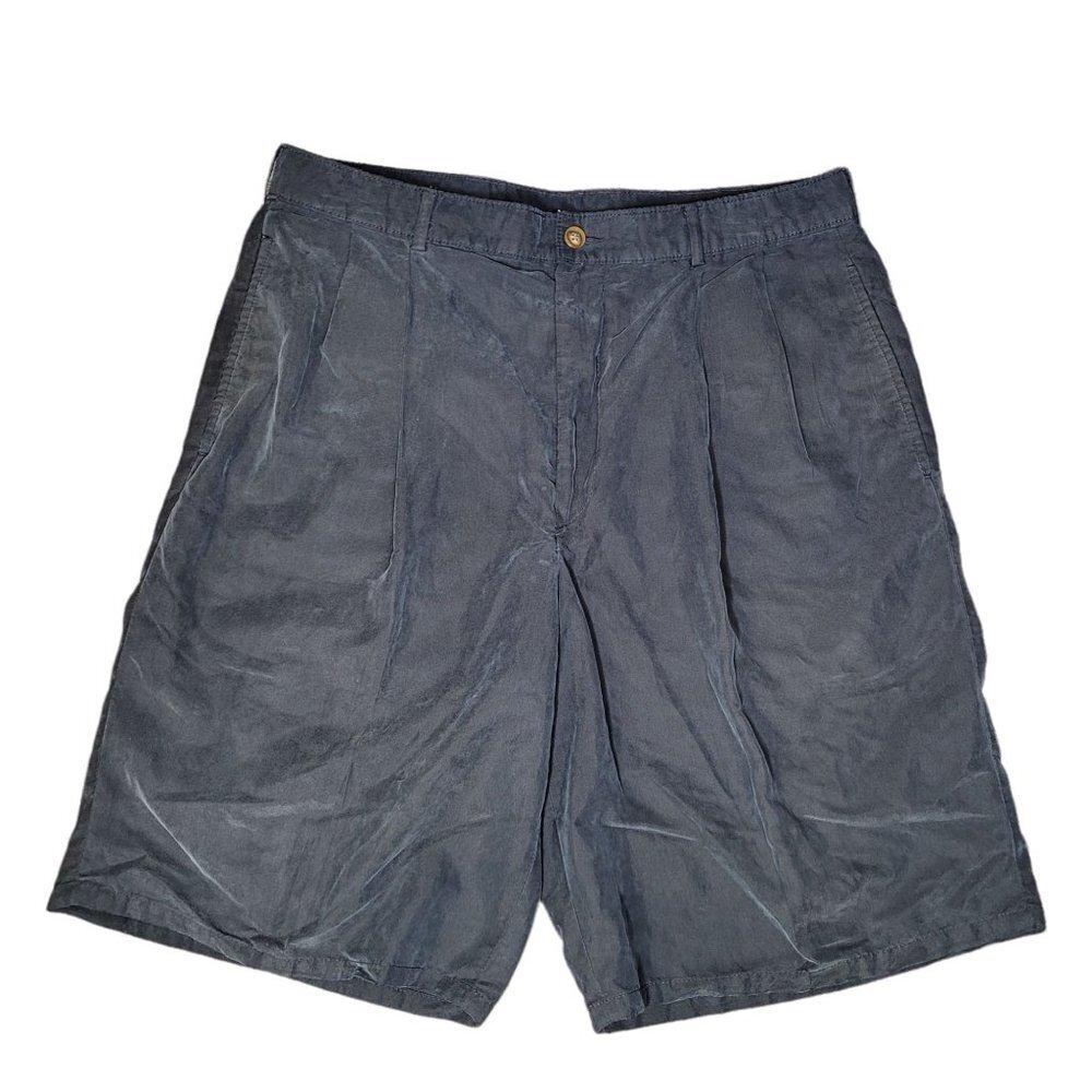 CORBIN golf Black Viscose blend pleated shorts with pockets size 34